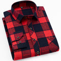Men's red classic checked shirt