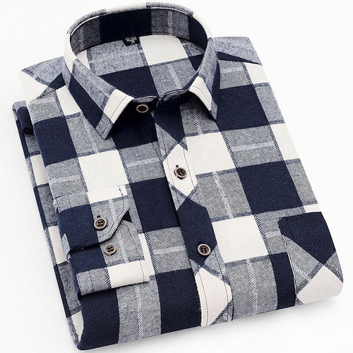 Men's white classic checked shirt