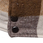 Men's khaki rugged check shirt jacket