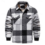 Men's khaki rugged check shirt jacket